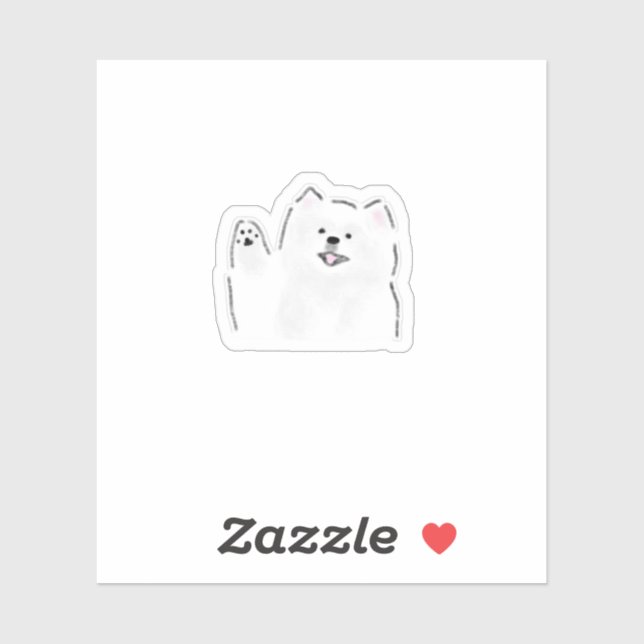 Sticker Illustration de chien à l'aquarelle mignonne (Feuille)