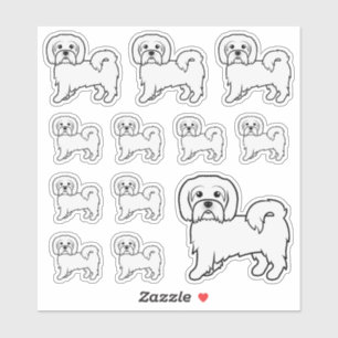 Sticker Illustration de chien de dessin mignon en coton de