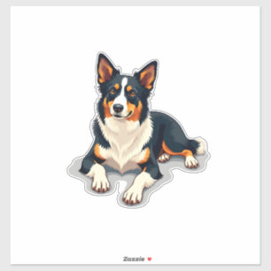 Sticker Illustration de chien de portrait de Border Collie