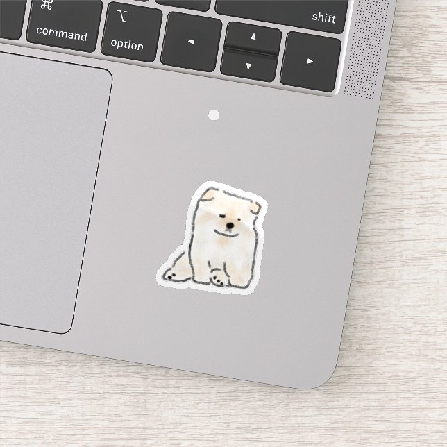 Sticker Illustration de chien mignon clignant les yeux des (Détail)