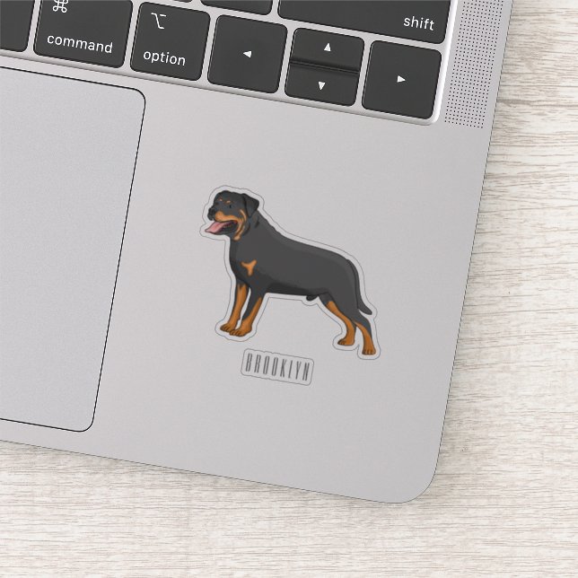 Sticker Illustration de chien Rottweiler (Détail)