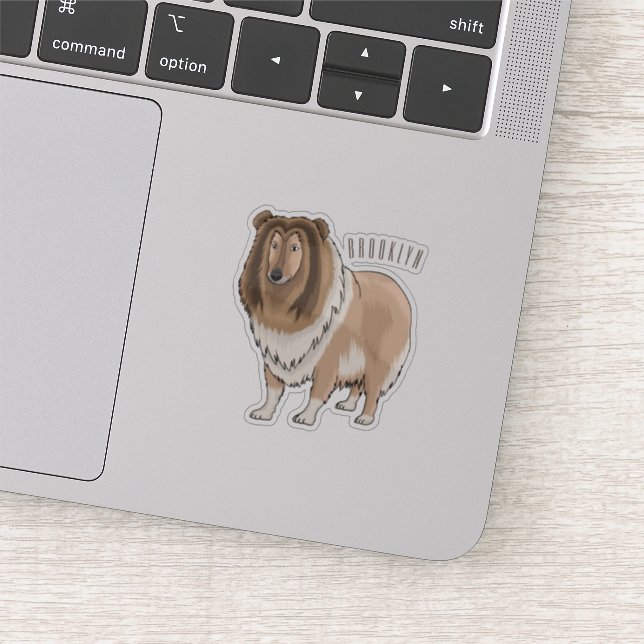 Sticker Illustration de chien Rough collie (Détail)