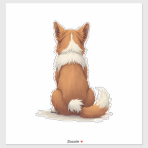 Sticker Illustration de chien vue de dos vintage sur fond