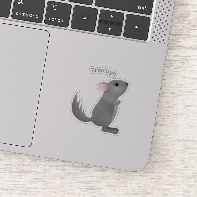 Sticker Illustration de chinchilla gris mignon (Détail)