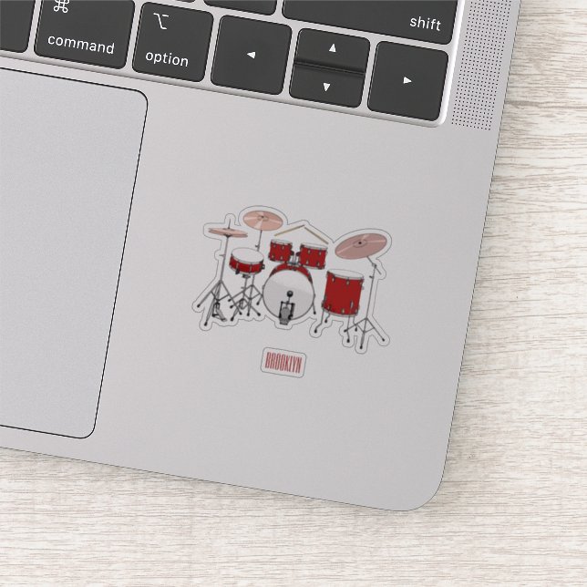 Sticker Illustration de dessin animé de batterie (Détail)