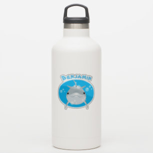 Sticker Illustration de dessin animé de bulles de dauphin