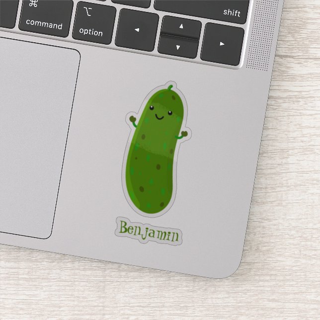 Sticker Illustration de dessin animé de cornichon mignon e (Détail)