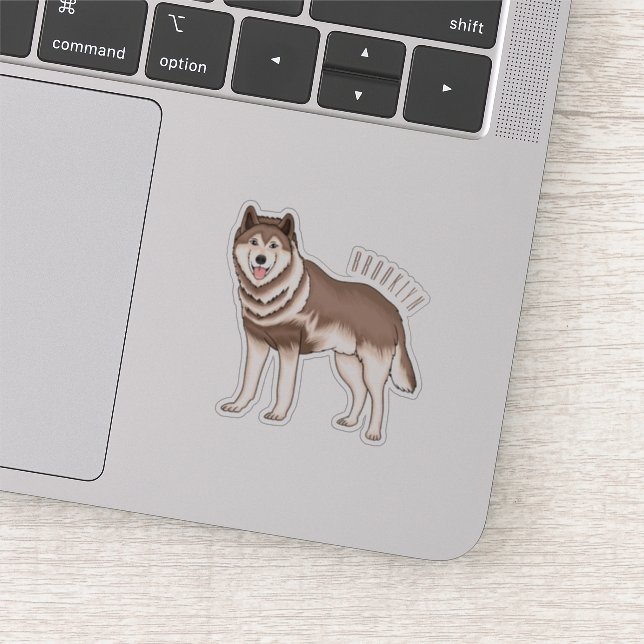 Sticker Illustration de dessin animé de husky sibérien  (Détail)