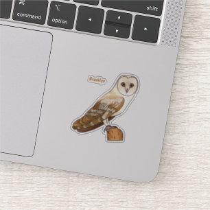 Sticker Illustration de dessin animé de la chouette grange