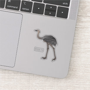 Sticker Illustration de dessin animé de nandou d'Amérique