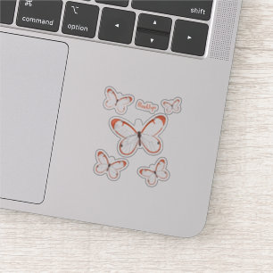 Sticker illustration de dessin animé de papillon à ailes d