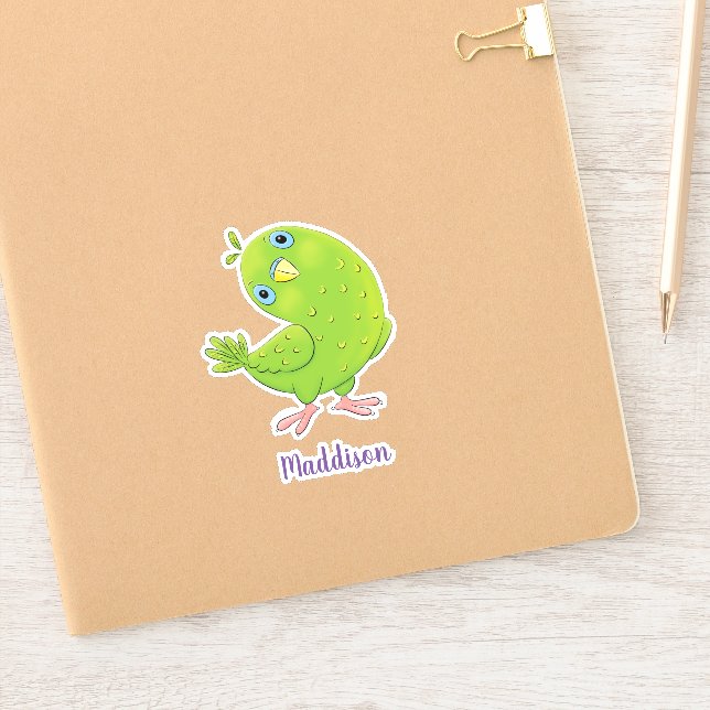 Sticker Illustration de dessin animé d'un bébé perroquet v (Carnet)