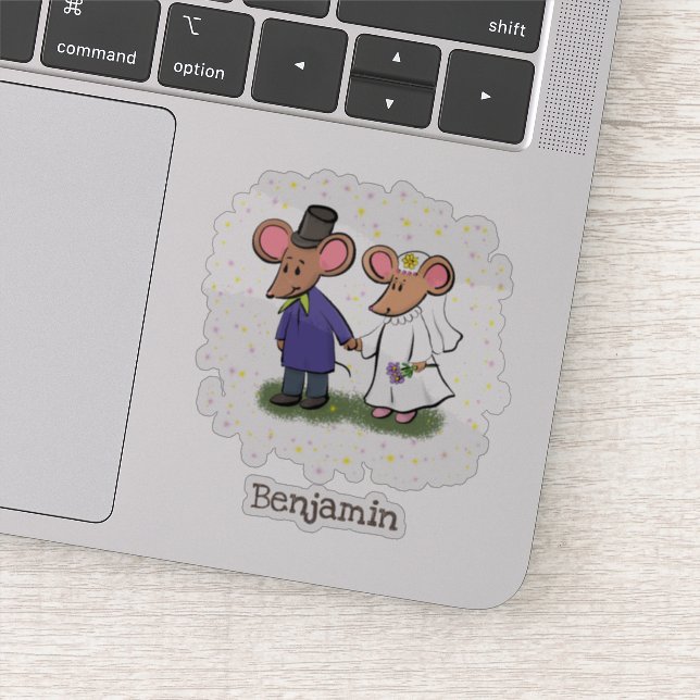 Sticker Illustration de dessin animé d'un couple de souris (Détail)