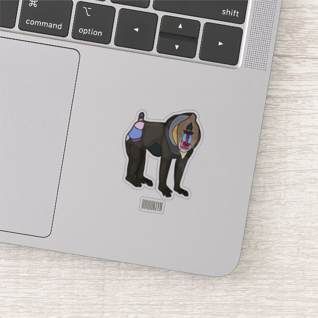 Sticker Illustration de dessin animé Mandrill (Détail)