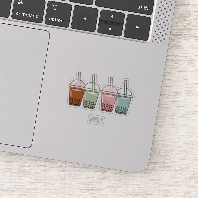 Sticker Illustration de dessin animé pour le thé de bulle (Détail)