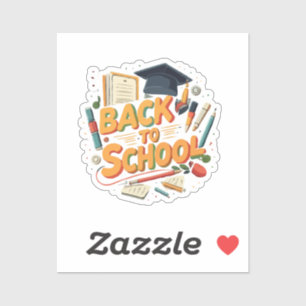 Sticker Illustration de dessin animé "Retour à l'école" ré