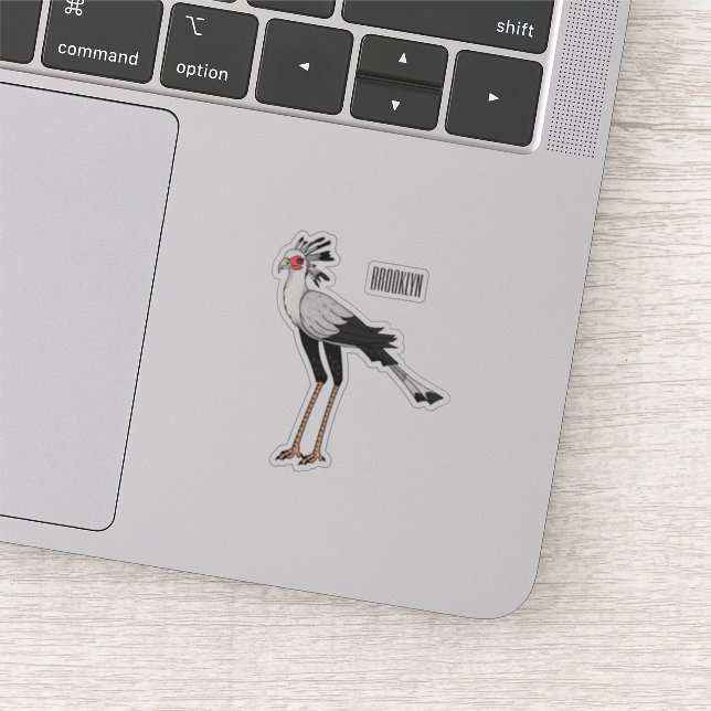 Sticker Illustration de dessin du secrétaire pour oiseaux (Détail)