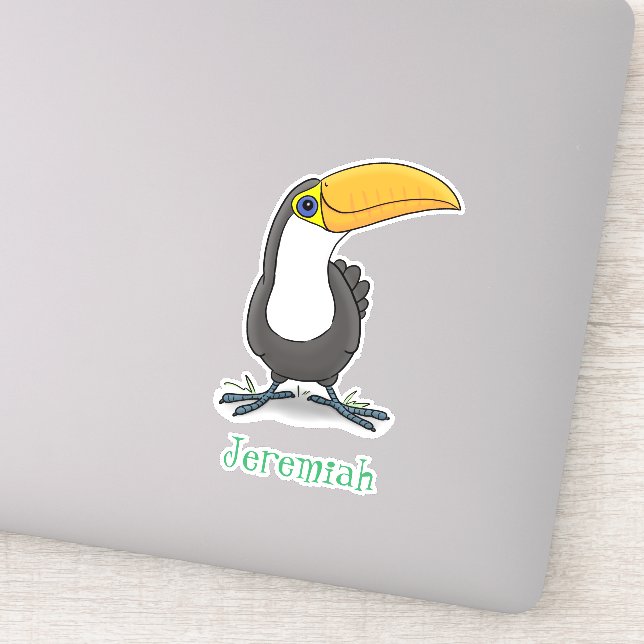Sticker Illustration de dessin humoristique du toucan joye (Détail)