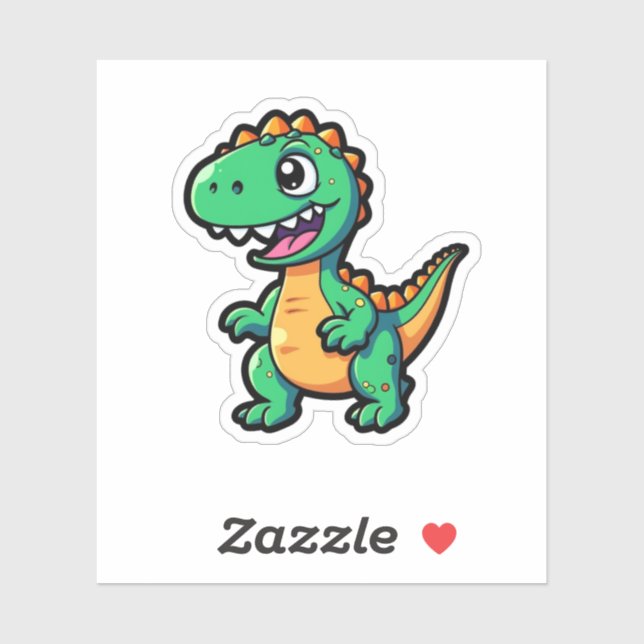 Sticker Illustration de dinosaure de dessin (Feuille)