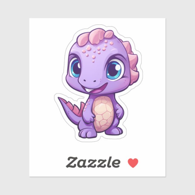 Sticker Illustration de dinosaure de dessin (Feuille)