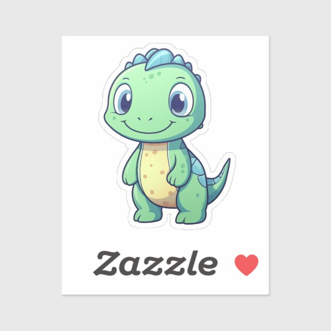 Sticker Illustration de dinosaure de dessin (Feuille)