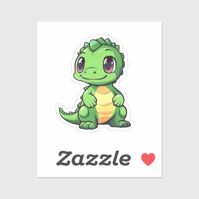 Sticker Illustration de dinosaure de dessin (Feuille)