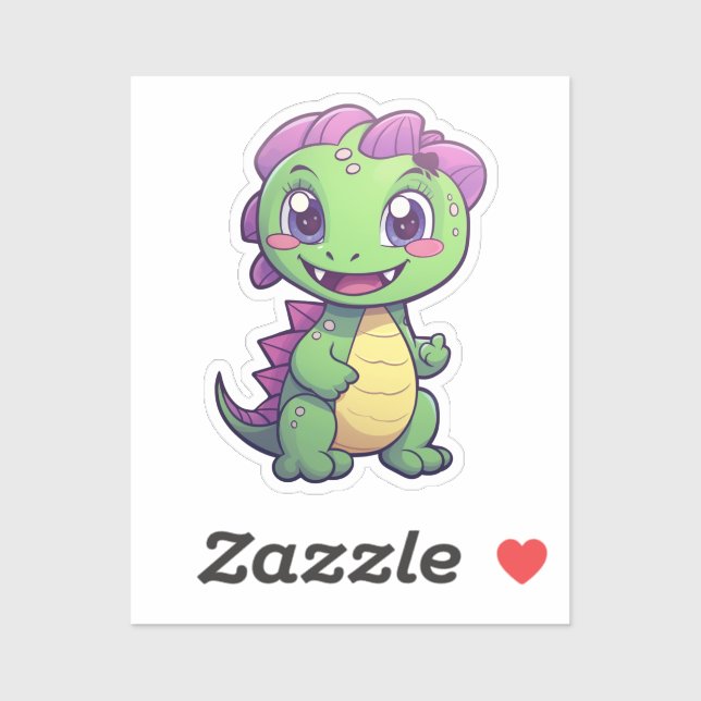 Sticker Illustration de dinosaure de dessin (Feuille)