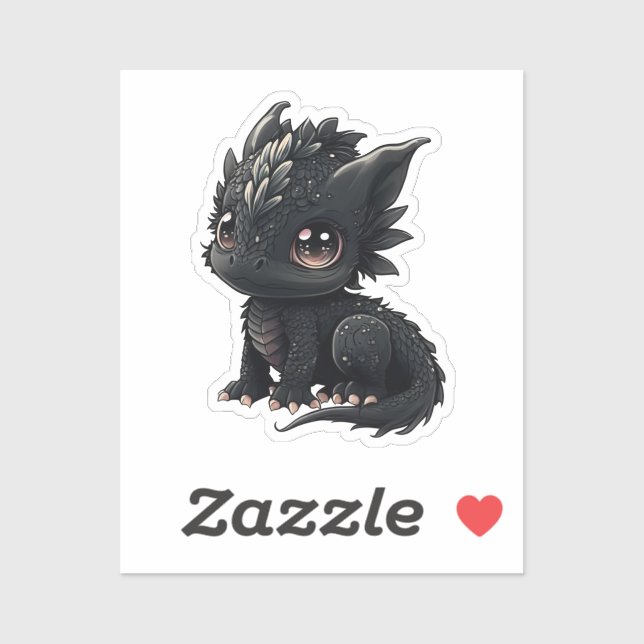 Sticker Illustration de dragon de dessin animé (Feuille)