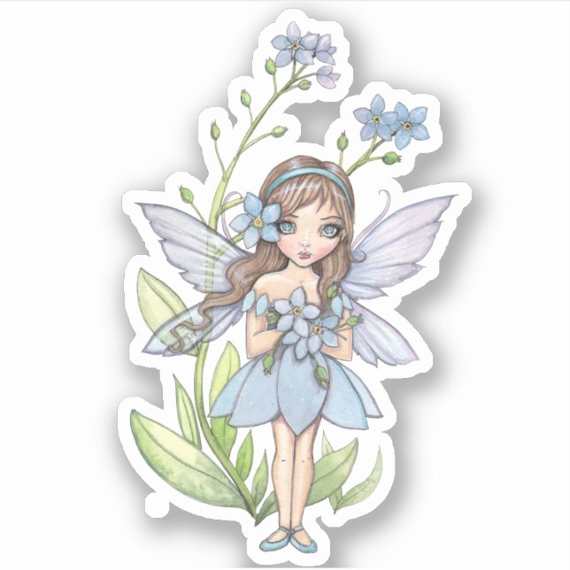 Sticker Illustration de fée mignonne Myosotis (Devant)