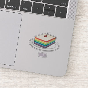 Sticker Illustration de gâteau arc-en-ciel