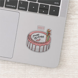 Sticker Illustration de gâteau d'anniversaire