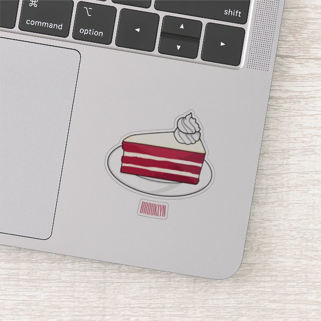 Sticker Illustration de gâteau en velours rouge (Détail)