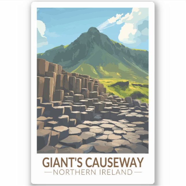 Sticker Illustration de Giant's Causeway Northern Ireland (Devant)