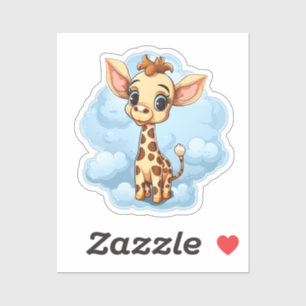 Sticker Illustration de girafe de dessin animé