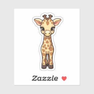 Sticker Illustration de girafe de dessin animé