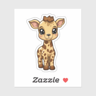 Sticker Illustration de girafe de dessin animé