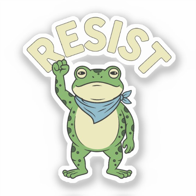 Sticker Illustration de grenouille de résistance AUTOCOLLA (Recto)