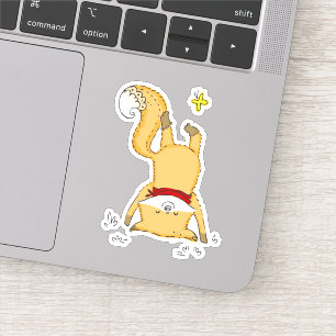 Sticker Illustration de Happy Fox et Butterfly Friend