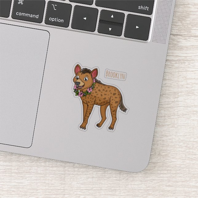 Sticker Illustration de Hyena et de fleurs (Détail)