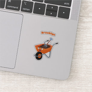 Sticker Illustration de la brouette en brouette orange trè