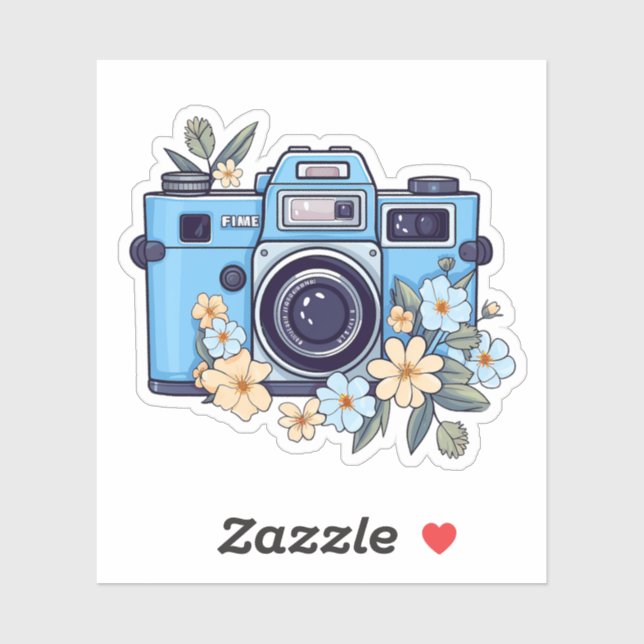 Sticker Illustration de la caméra de dessin (Feuille)