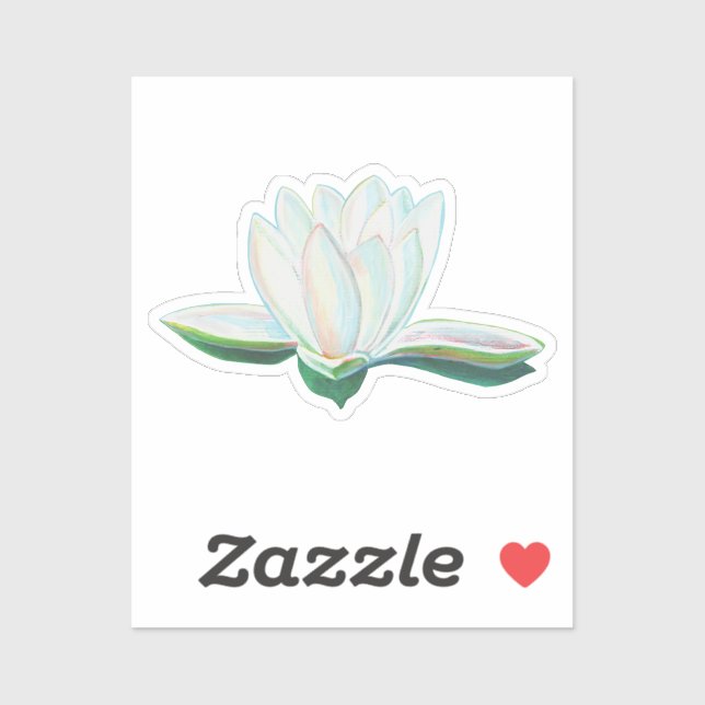 Sticker Illustration de la fleur de lotus blanc (Feuille)