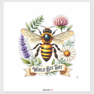Sticker Illustration de la Journée mondiale des abeilles a
