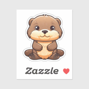Sticker Illustration de la loutre de dessin