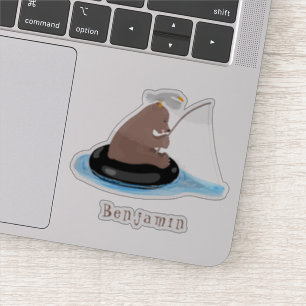 Sticker Illustration de la pêche de l'ourson mou