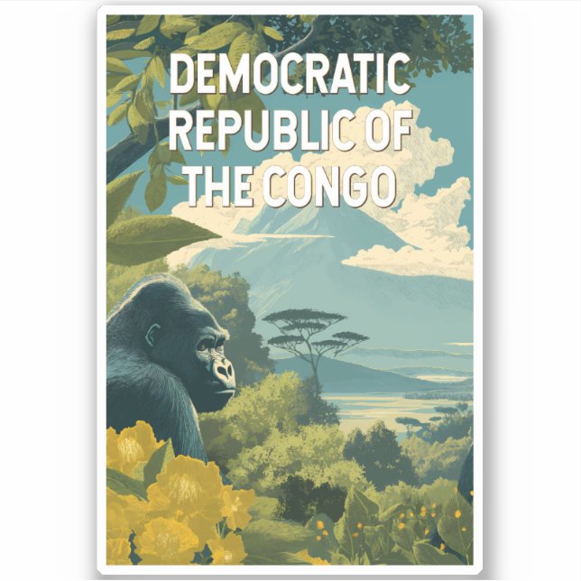 Sticker Illustration de la République démocratique du Cong (Devant)
