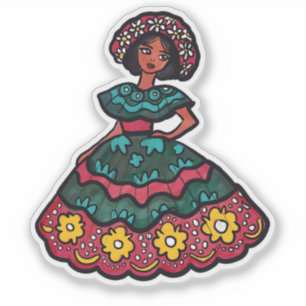 Sticker Illustration de la robe traditionnelle mexicaine