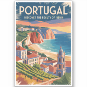 Sticker Illustration de la skyline de l'Ibérie au Portugal