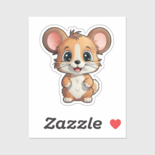 Sticker Illustration de la souris de dessin
