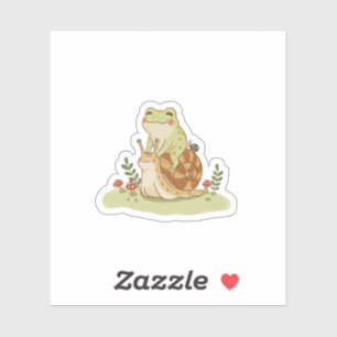 Sticker Illustration de l'amitié entre une grenouille et u